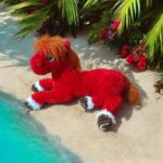 Плюшевая игрушка " Красный конь"