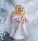 Ватная игрушка "Свет ангела" Интерьерная декоративная игрушка, елочное украшение