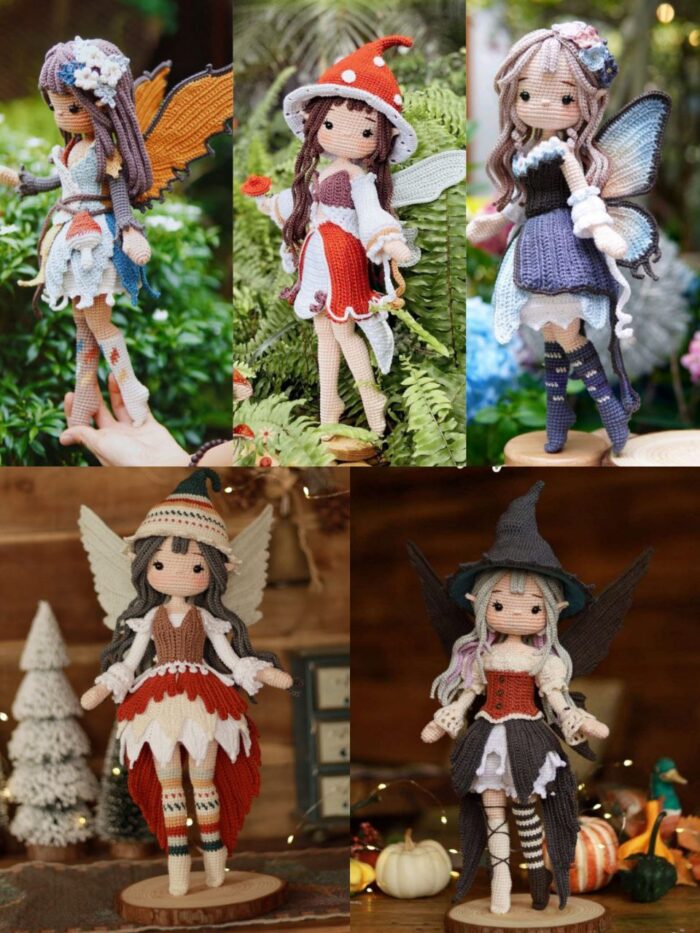 «Набор волшебных фей: 5 неповторимых вязаных кукол для создания сказочной атмосферы» — изображение 6