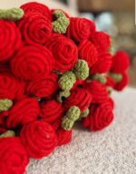 «Императорский букет» вязанный плед