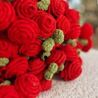 «Императорский букет» вязанный плед