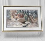 "Зимняя прогулка" картина вышитая крестом