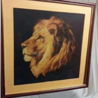 "Царь зверей" картина вышитая крестом