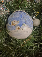 Шар-шкатулка новогодний "Снежная кошка" — изображение 3