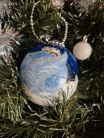 Шар-шкатулка новогодний "Снежная кошка" — изображение 4