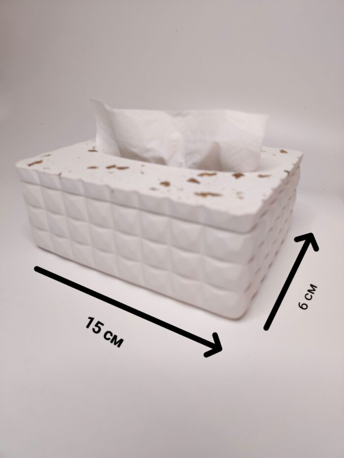 Гипсовая салфетница ручной работы для интерьера | Декоративная шкатулка из гипса — изображение 2