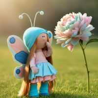 интерьерная текстильная кукла бабочка