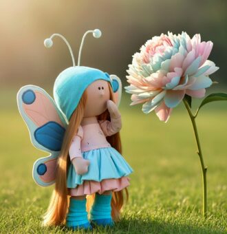 интерьерная текстильная кукла бабочка