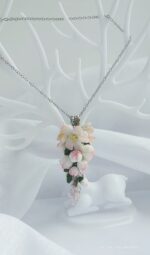 Комплект украшений: кулон и серьги с цветами вишни — изображение 3