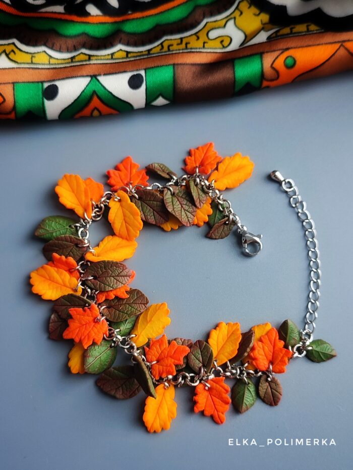 Комплект украшений: браслет и кулон из полимерной глины — изображение 4
