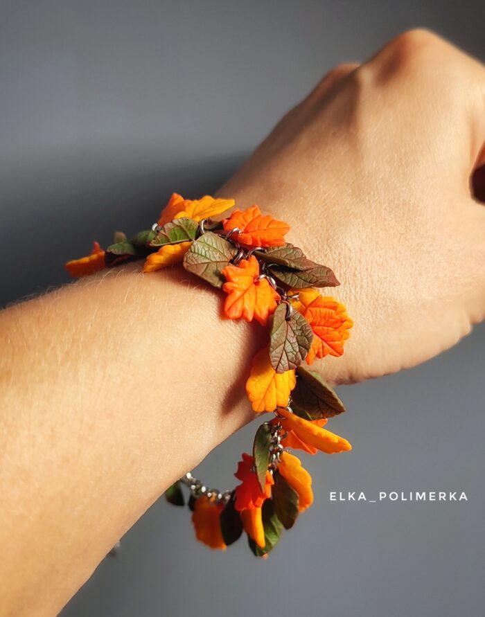 Комплект украшений: браслет и кулон из полимерной глины — изображение 2