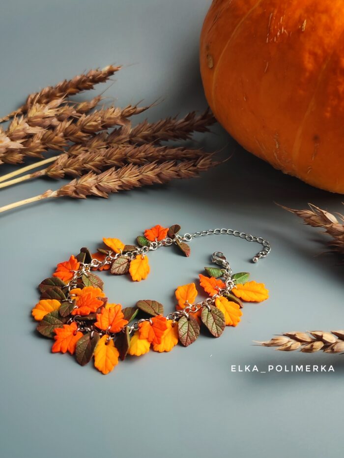 Комплект украшений: браслет и кулон из полимерной глины — изображение 6