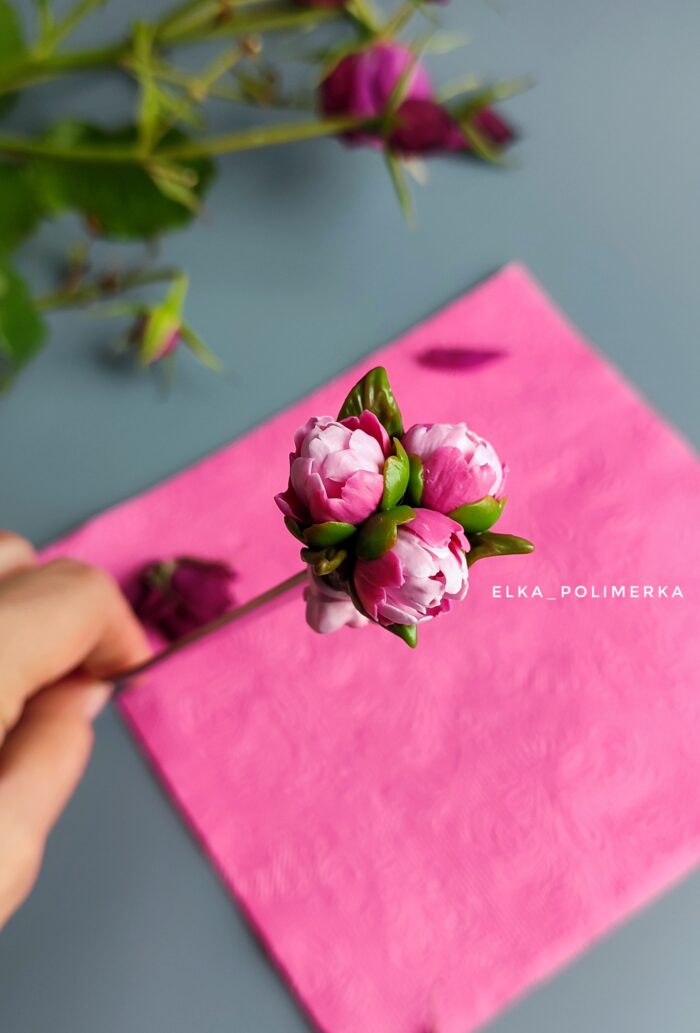 Набор: кружка "Кит в пионах", ложка с пионами — изображение 2