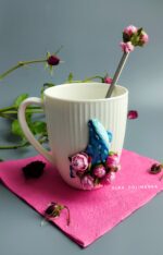 Набор: кружка "Кит в пионах", ложка с пионами — изображение 3