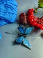 Брошь «Бабочка» из полимерной глины — изображение 2