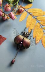 Брошь «Жук» из полимерной глины — изображение 5