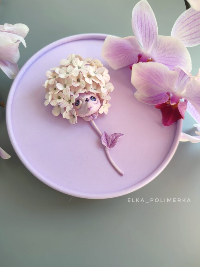 Брошь ручной работы «Ёжитензия» — изображение 2