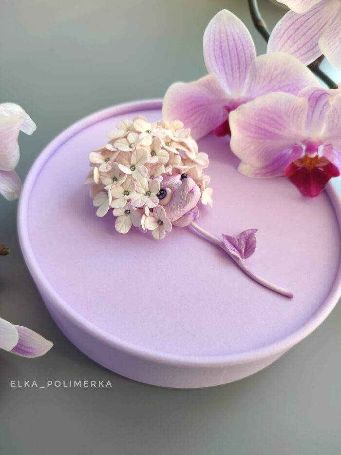 Брошь ручной работы «Ёжитензия» — изображение 3