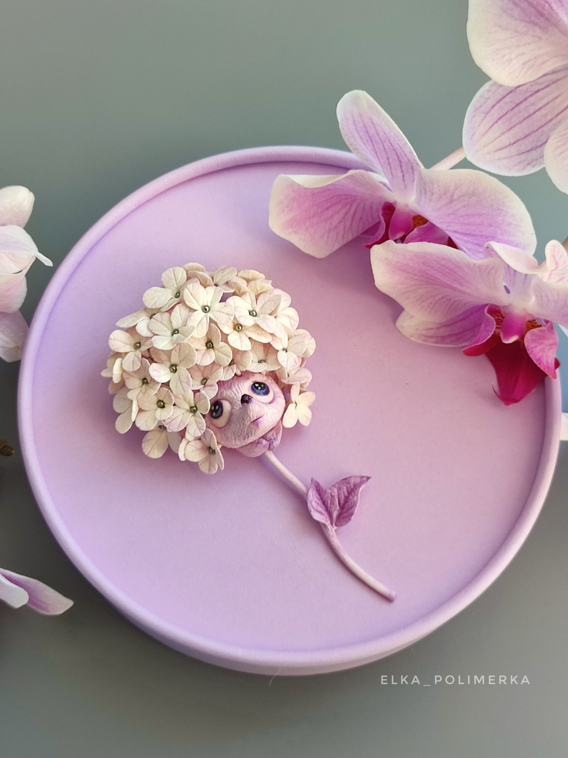 Брошь ручной работы «Ёжитензия»