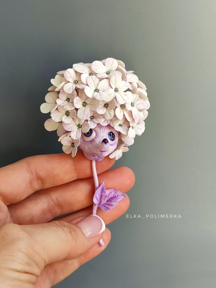 Брошь ручной работы «Ёжитензия» — изображение 5