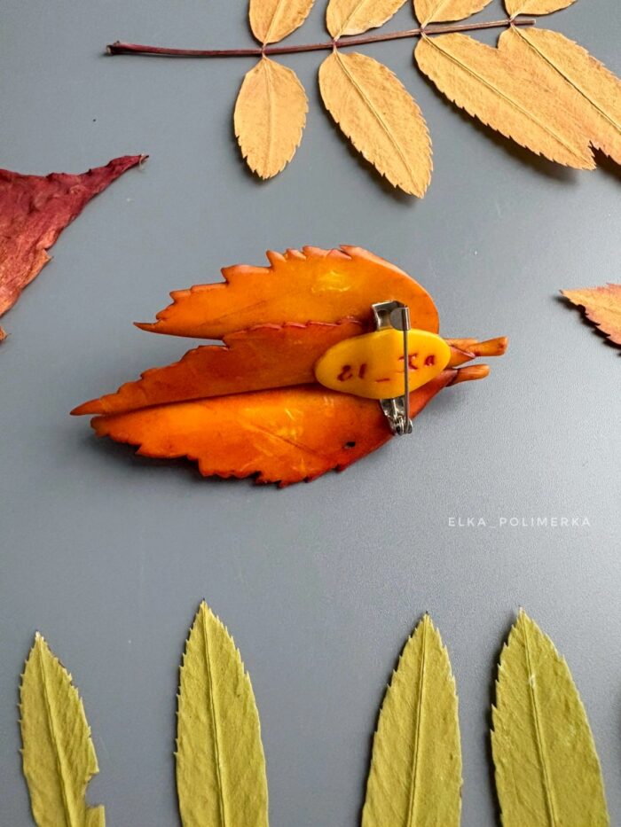 Брошь "Осенние листья" — изображение 4
