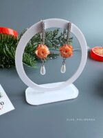 Серьги «Мандаринки» из полимерной глины