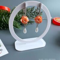 Серьги «Мандаринки» из полимерной глины