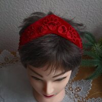 Кокошник красный на ободке