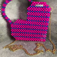 Сумка-сердце из бусин