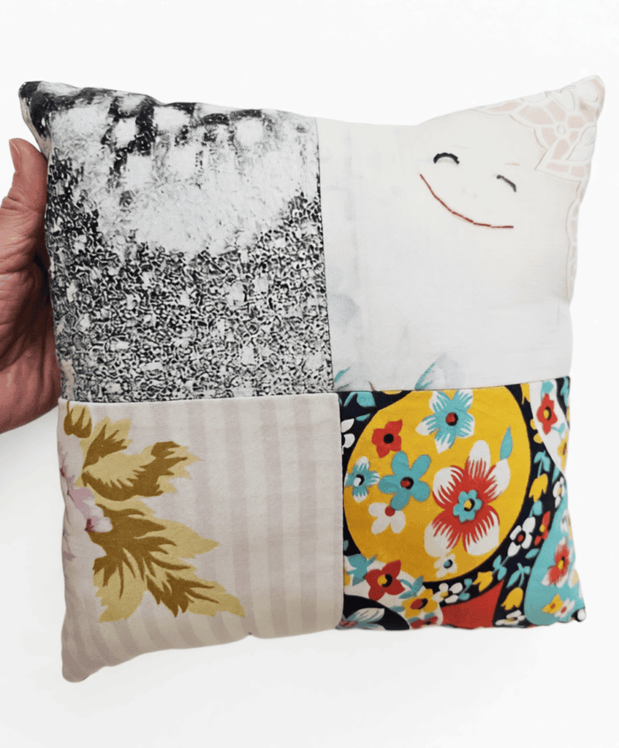 Декоративные миниподушки-антистресс пэчворк и вязание — изображение 11