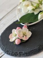 Серьги и подвеска Яблоневый цвет (комплект) — изображение 5