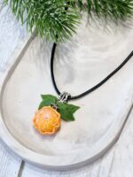 Серьги и подвеска с мандаринами (комплект) — изображение 2