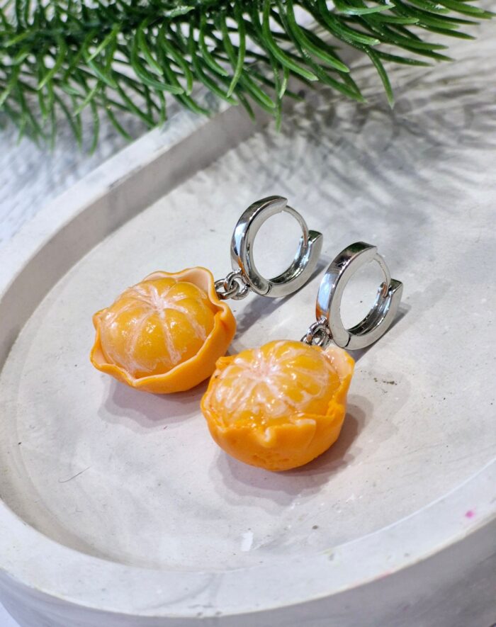 Серьги и подвеска с мандаринами (комплект) — изображение 3