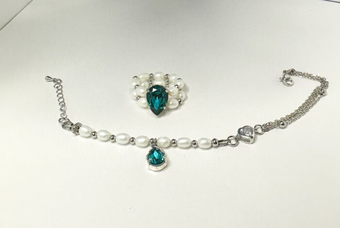 Комплект из жемчуга с кристаллом — изображение 2