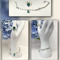 Комплект из жемчуга с кристаллом