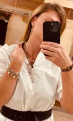 Комплект украшений из гематита и вулканической лавы