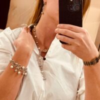 Комплект украшений из гематита и вулканической лавы