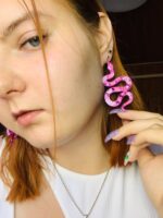 Серьги «Pink snake» — милые охранники ваших ушек! — изображение 5
