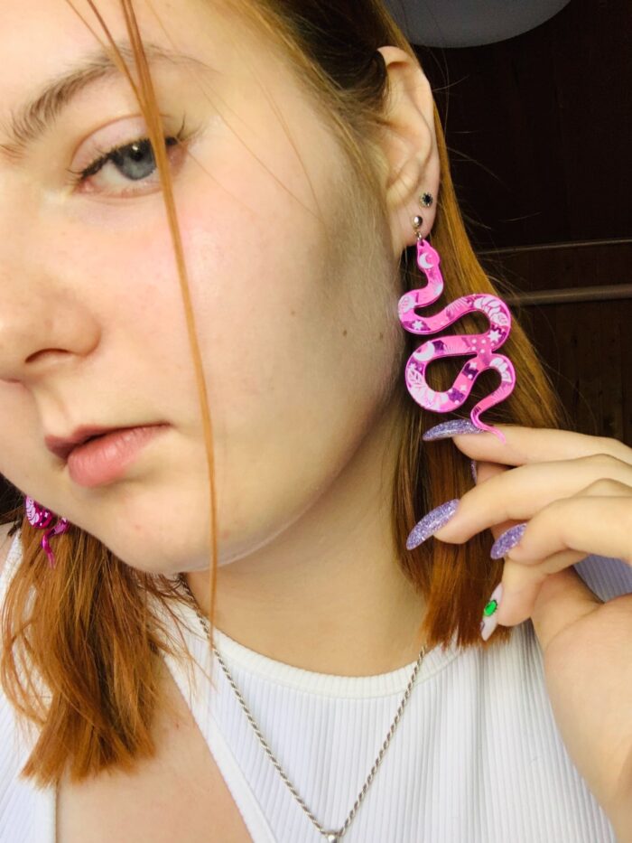 Серьги «Pink snake» — милые охранники ваших ушек! — изображение 5