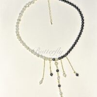 Колье из гематита и жемчуга