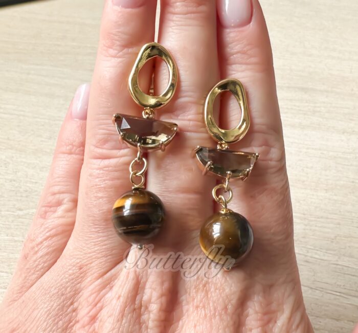 Браслет и серьги из тигрового глаза — изображение 5