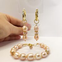 Комплект из розового жемчуга
