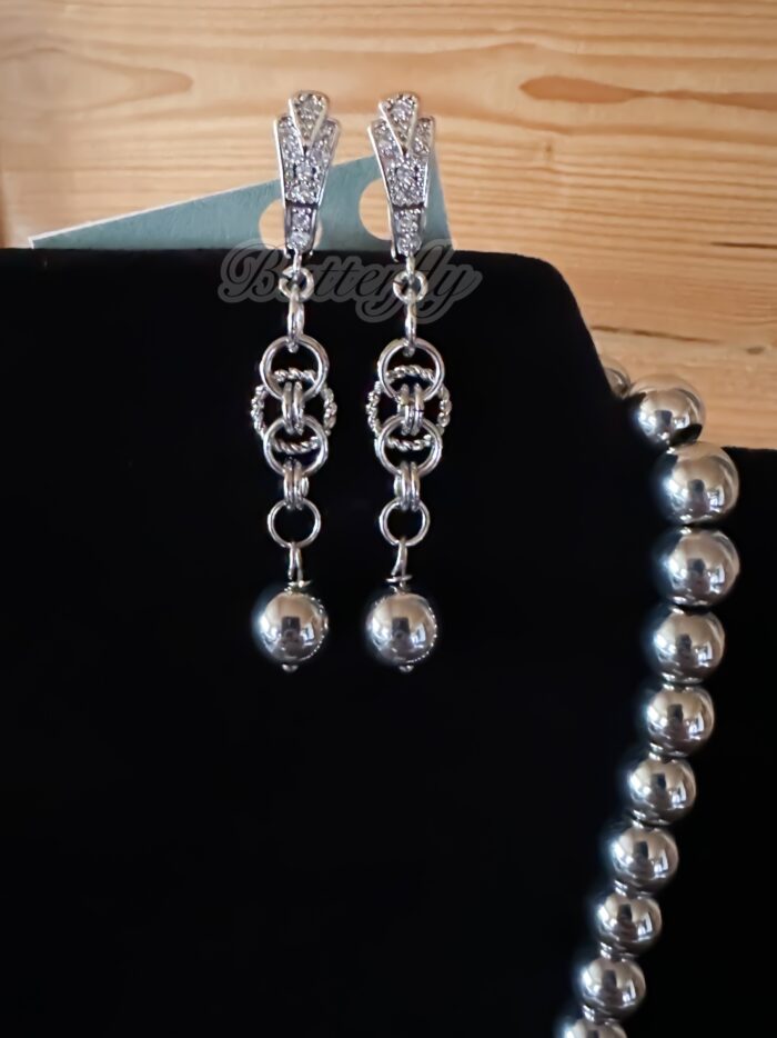 Комплект украшений из гематита и вулканической лавы — изображение 8