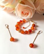 Браслет и серьги из сердолика