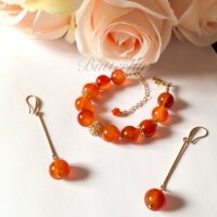 Браслет и серьги из сердолика