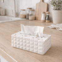 Гипсовая салфетница ручной работы для интерьера | Декоративная шкатулка из гипса