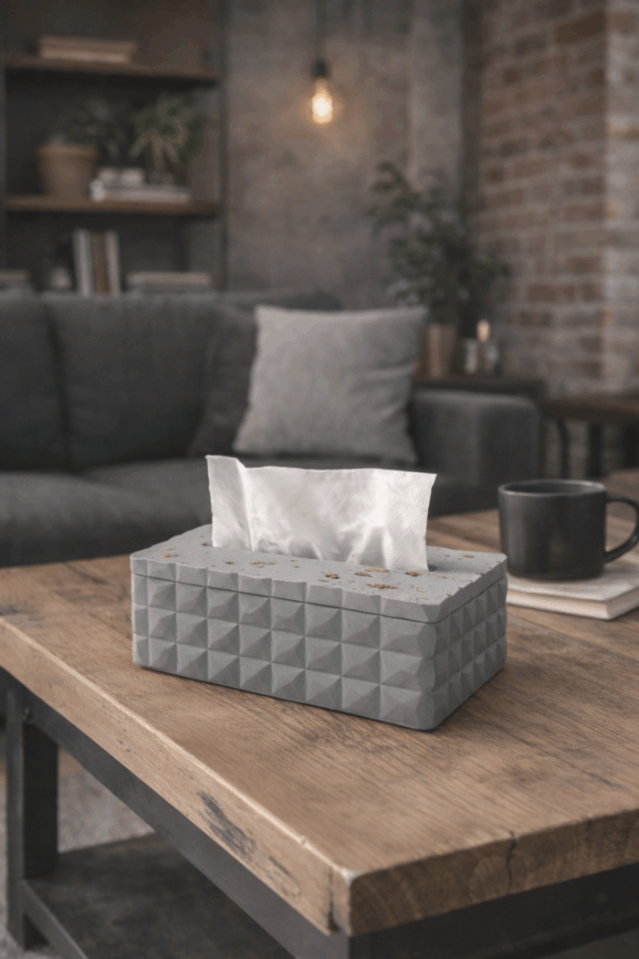 Гипсовая салфетница ручной работы для интерьера | Декоративная шкатулка из гипса — изображение 3