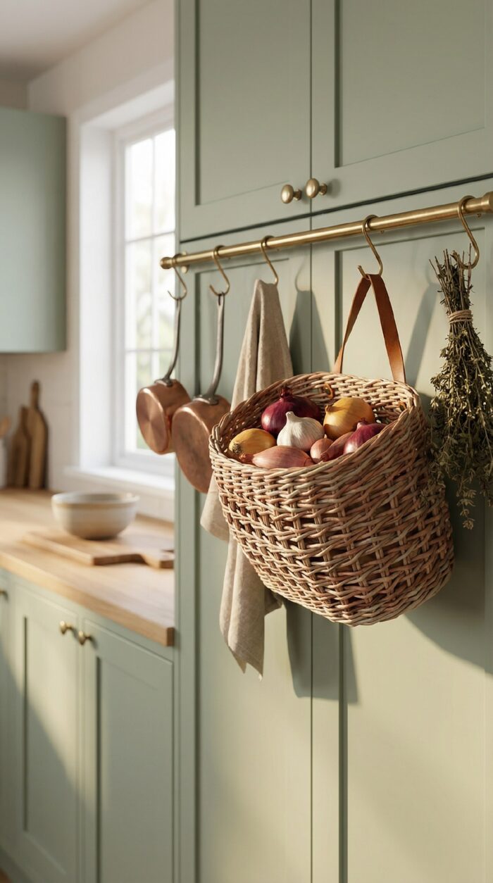 Подвесная плетеная корзина для овощей и фруктов — изображение 4
