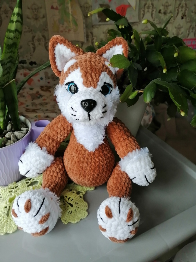 IMG_20231120_124806@1486501644 Собака Хаски вязанная игрушка — изображение 1