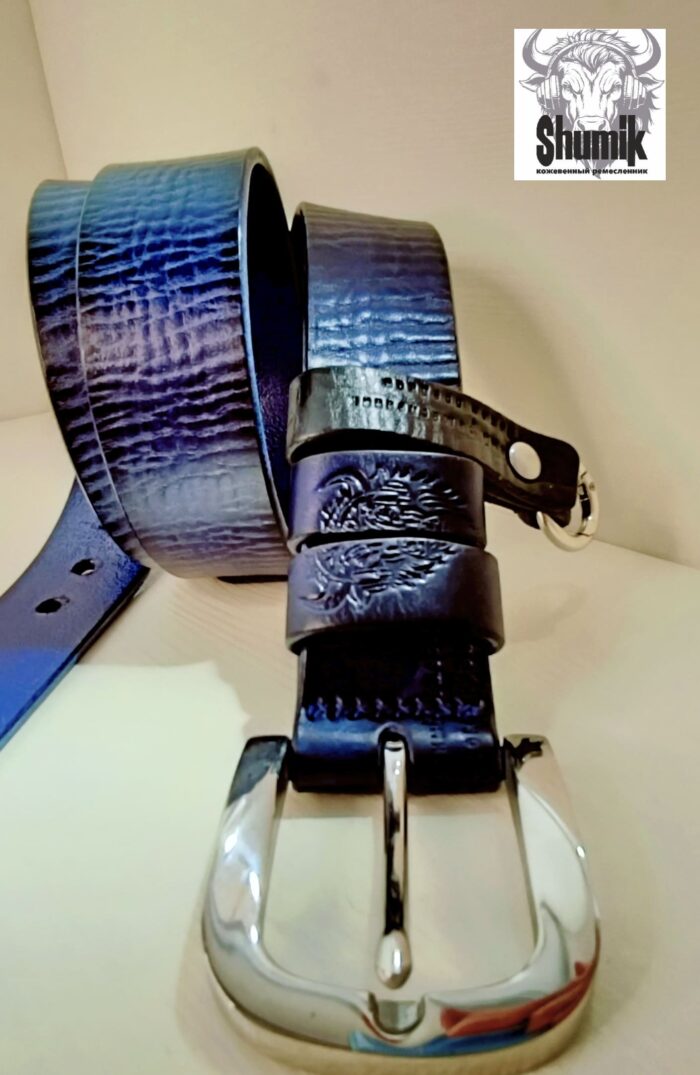 Ремень из натуральной кожи «Волна удачи» — изображение 2